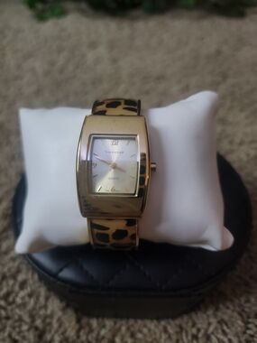 Vernier Gold-Tone Leopard Print Women’s Watch